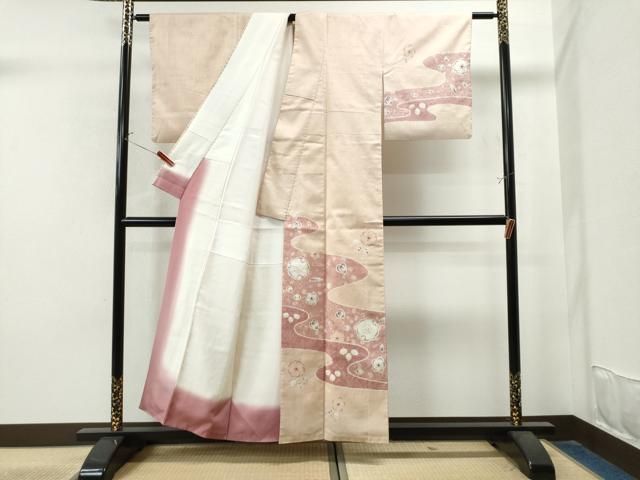 平和屋着物●訪問着　紬地　絞り　辻が花　正絹　逸品　CAAU1727yc 平和屋着物○訪問着 紬地 絞り 辻が花 正絹 逸品 CAAU1727yc □訪問着