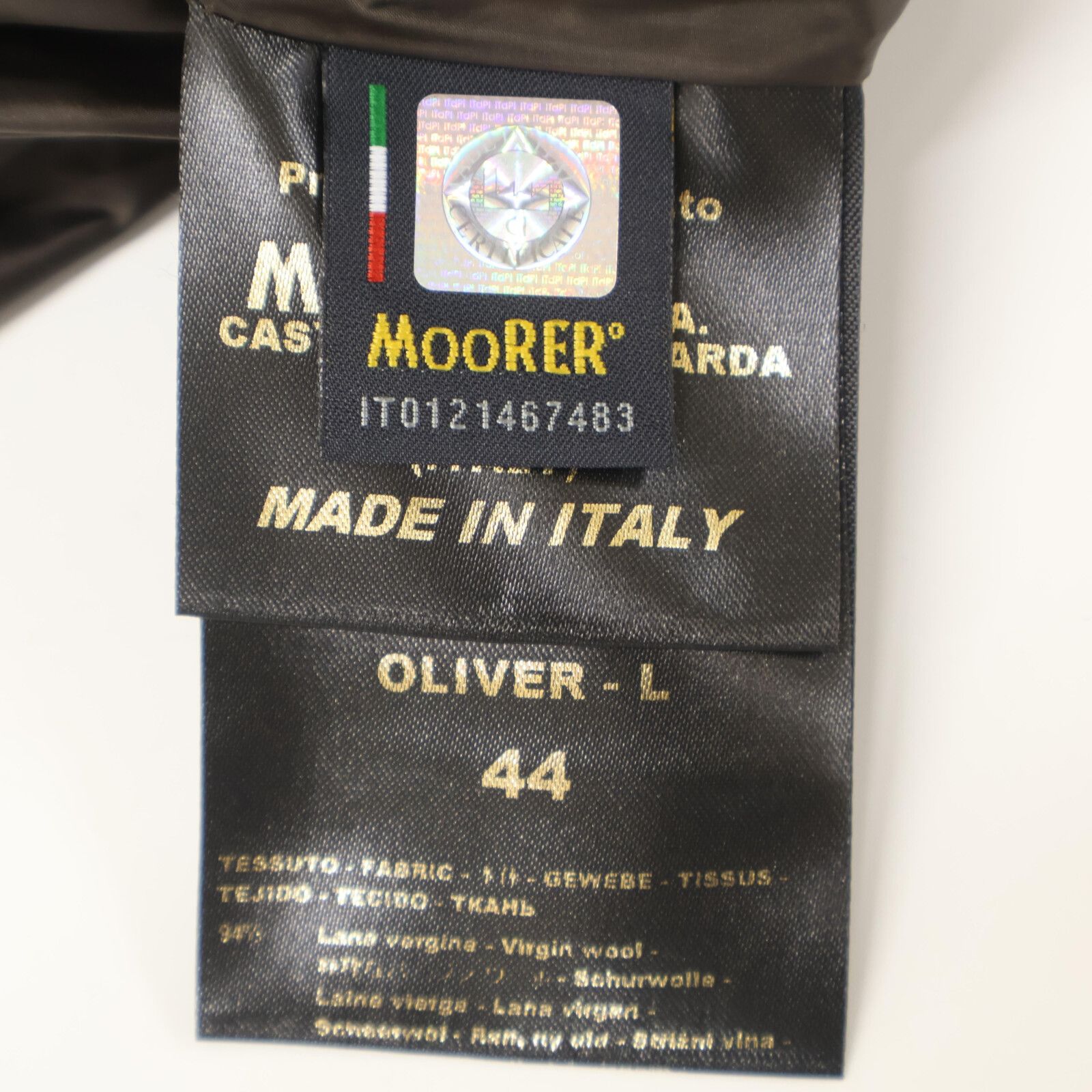 【美品】MOORER OLIVER-L 50 ダウンベスト カシミヤ 　紺 美品】MOORER OLIVER-L 50 ダウンベスト カシミヤ 紺