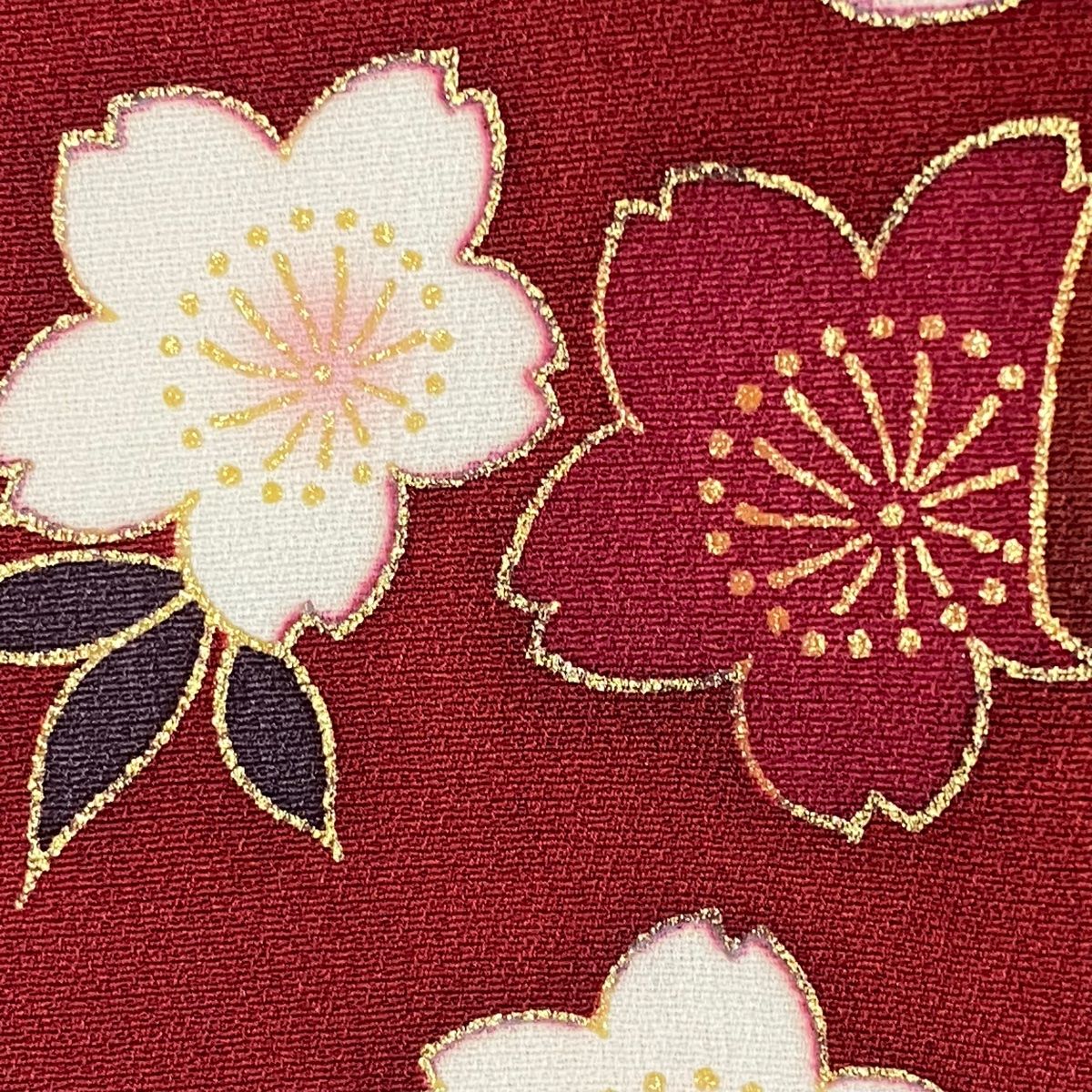 振袖 身丈161cm 裄丈67.5cm L 袷 鞠 桜 金彩 赤 正絹 名品