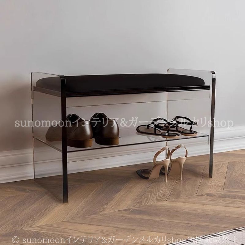 スツール クリア 収納 付き おしゃれ かわいい ラグジュアリー インテリア 北欧 オットマン ベンチ 靴 交換 椅子 イス オフィス