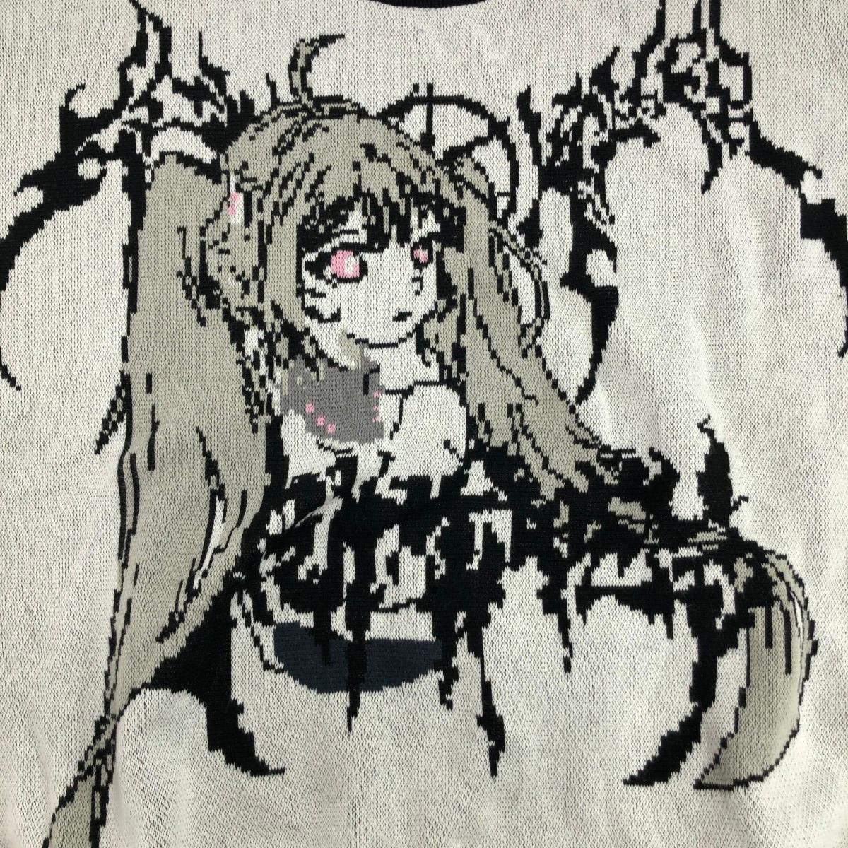 LOVE KILLER ラブキラー アニメニットセーター/Pink humanoid Graphic 