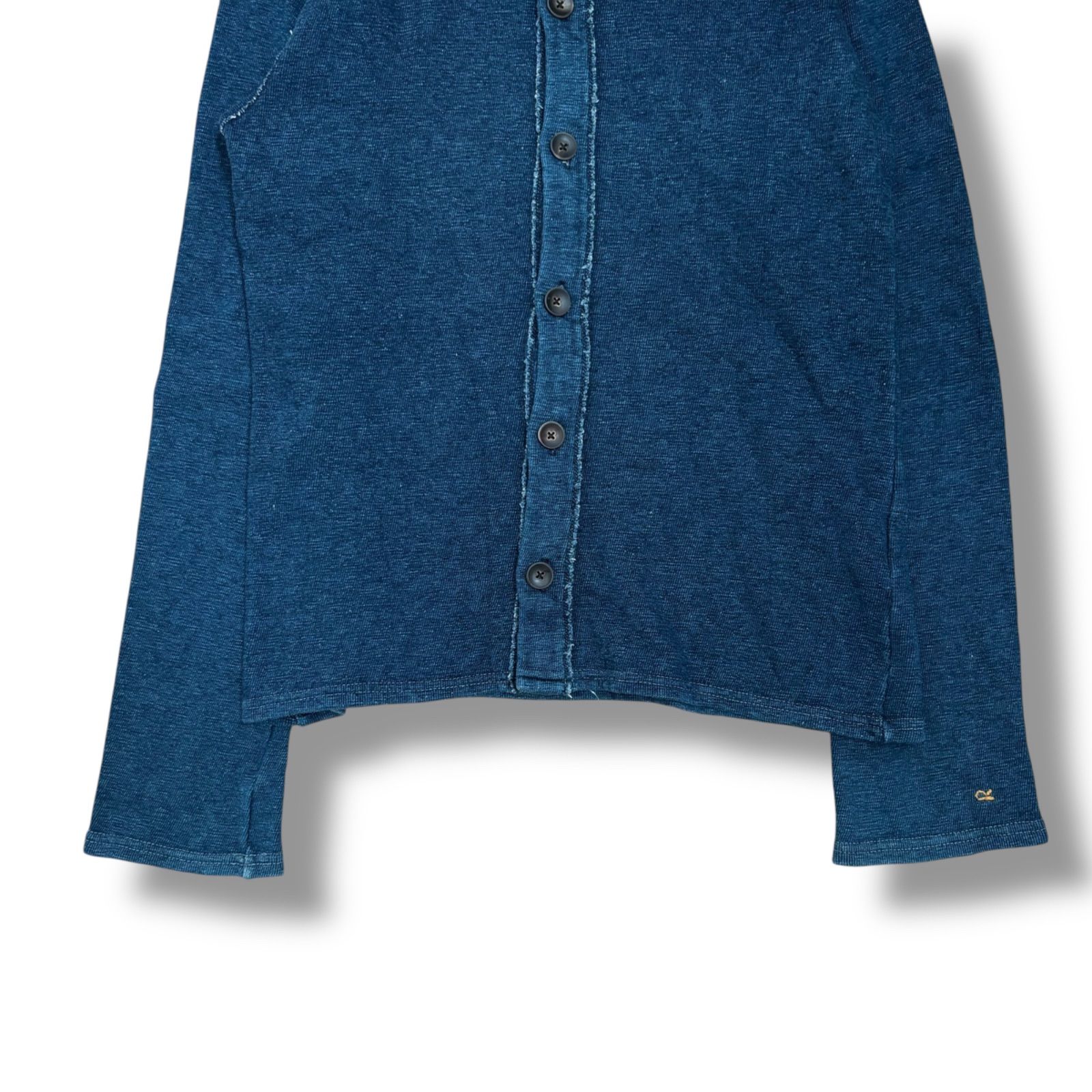 【新品未使用】45R(45rpm)丸襟ヒッコリージャケット/藍染・インディゴ 新品未使用】45R(45rpm)丸襟ヒッコリージャケット/藍染・インディゴ