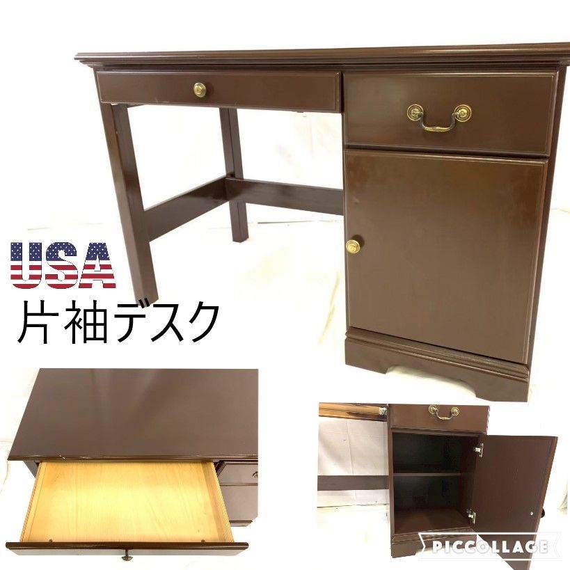 ◎【アメリカ家具】片袖デスク 机 オフィスデスク アンティーク