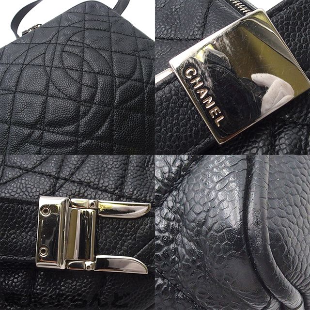 シャネル CHANEL ココマーク マトラッセ ブラック シルバー金具