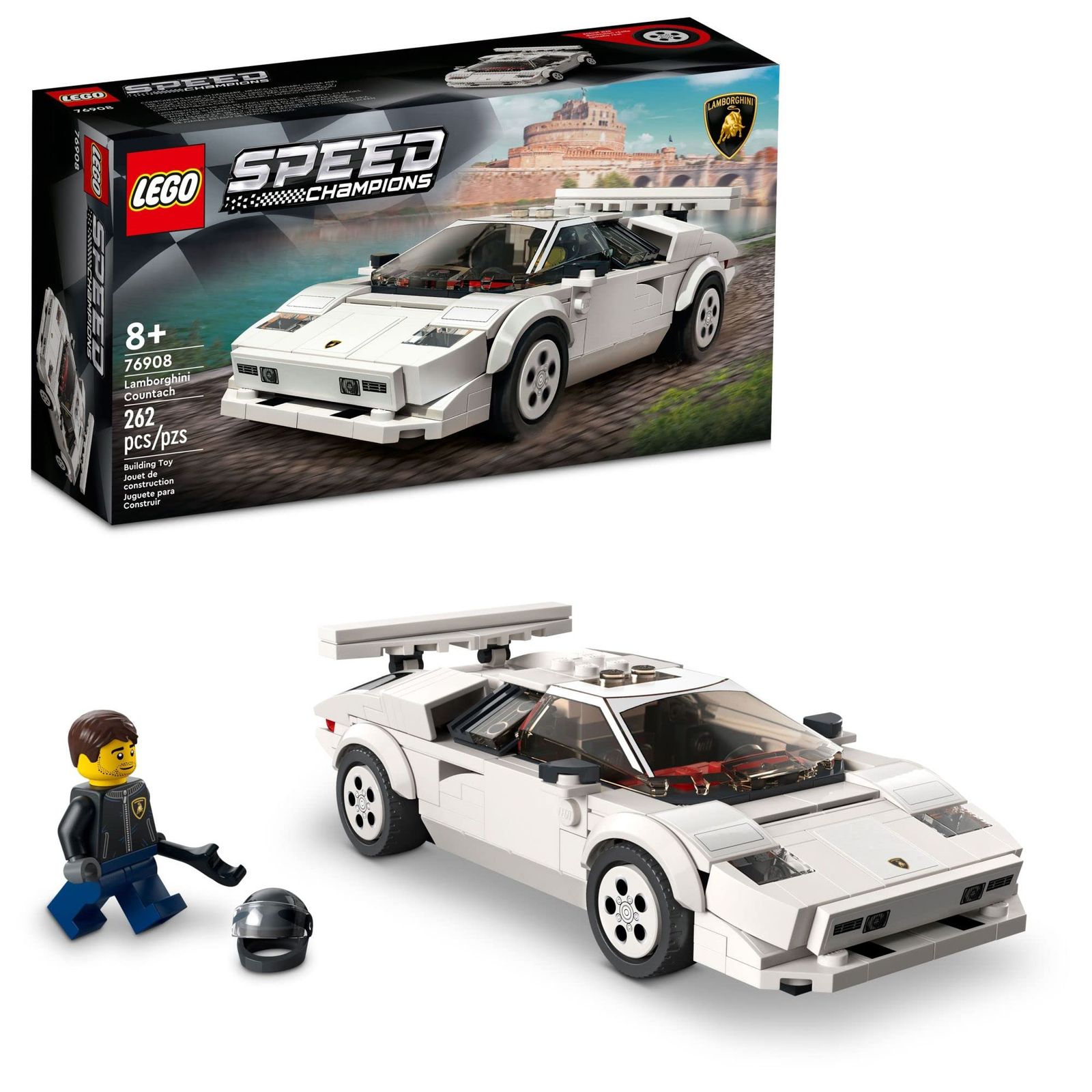 レゴ(LEGO) スピードチャンピオンズ ランボルギーニ・カウンタック 76908 組み立てキット 1970年代のアイコニックなスーパースポーツカーのコレクションモデル 8歳以上のお子様向け ドライバ