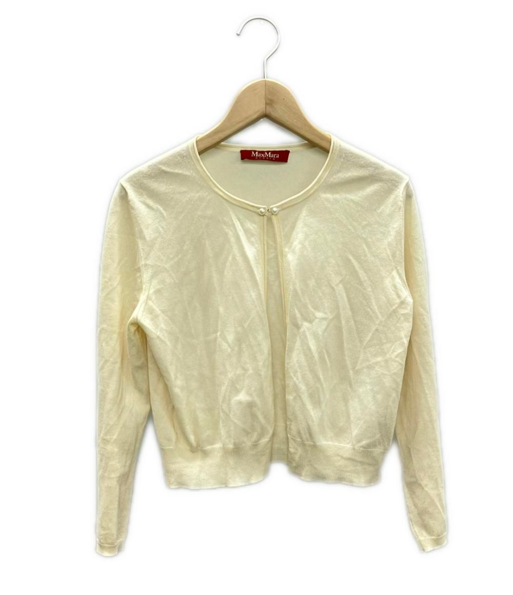 美品 マックスマーラ シルクウールショートカーディガン 薄手 レディース SIZE S MAX MARA 中古 美品 マックスマーラ シルクウールショートカーディガン 薄手