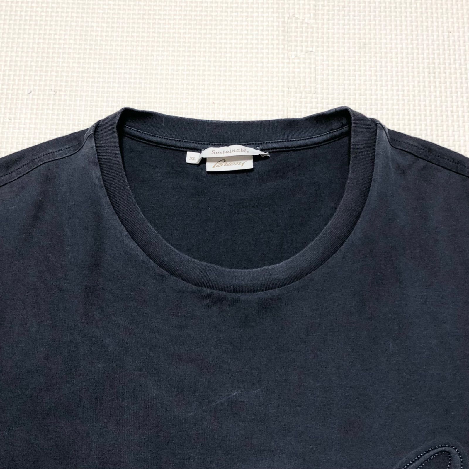 ブリオーニ　ネイビーシャツ　brioni □稀少XLサイズ□Brioni ブリオーニ 半袖Tシャツ ワンポイント
