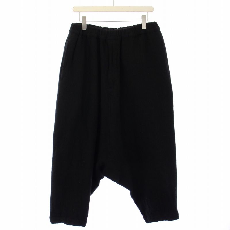 コムデギャルソンブラック COMME des GARCONS BLACK AD2025 ウールツイード 製品後加工 サルエルパンツ イージー L 黒 1N-P017 |TK