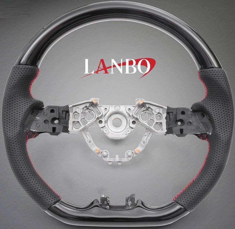 M s 三菱 デリカミニ B34A B35A B37A B38A 2025.5- LANBO オリジナル ガングリップ ステアリング ハンドル ピアノブラック ランボ 社外 パーツ 部品 内装 カスタム コンビ デリカ ミニ SMI04C