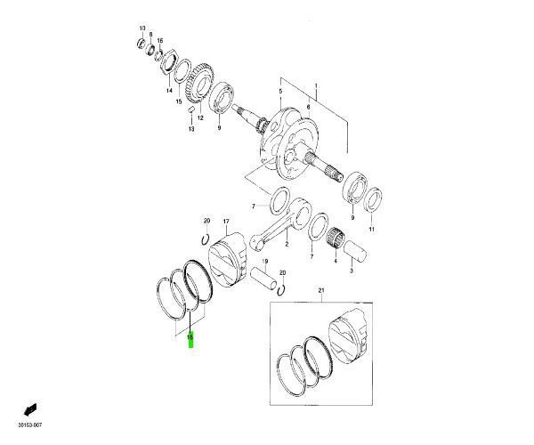 スズキ バーグマン AN400S ピストンリングセット PISTON RING SET 12140-15F00-000 2003-2006 SUZUKI純正 Genuine JDM ♥ メーカー純正