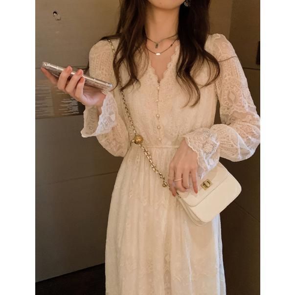 ロングワンピース パーティードレス 結婚式 Vネック お呼ばれ マキシ丈 総レースワンピース レディース きれいめ 二次会 披露宴 30代 40代 ワンピース 上品