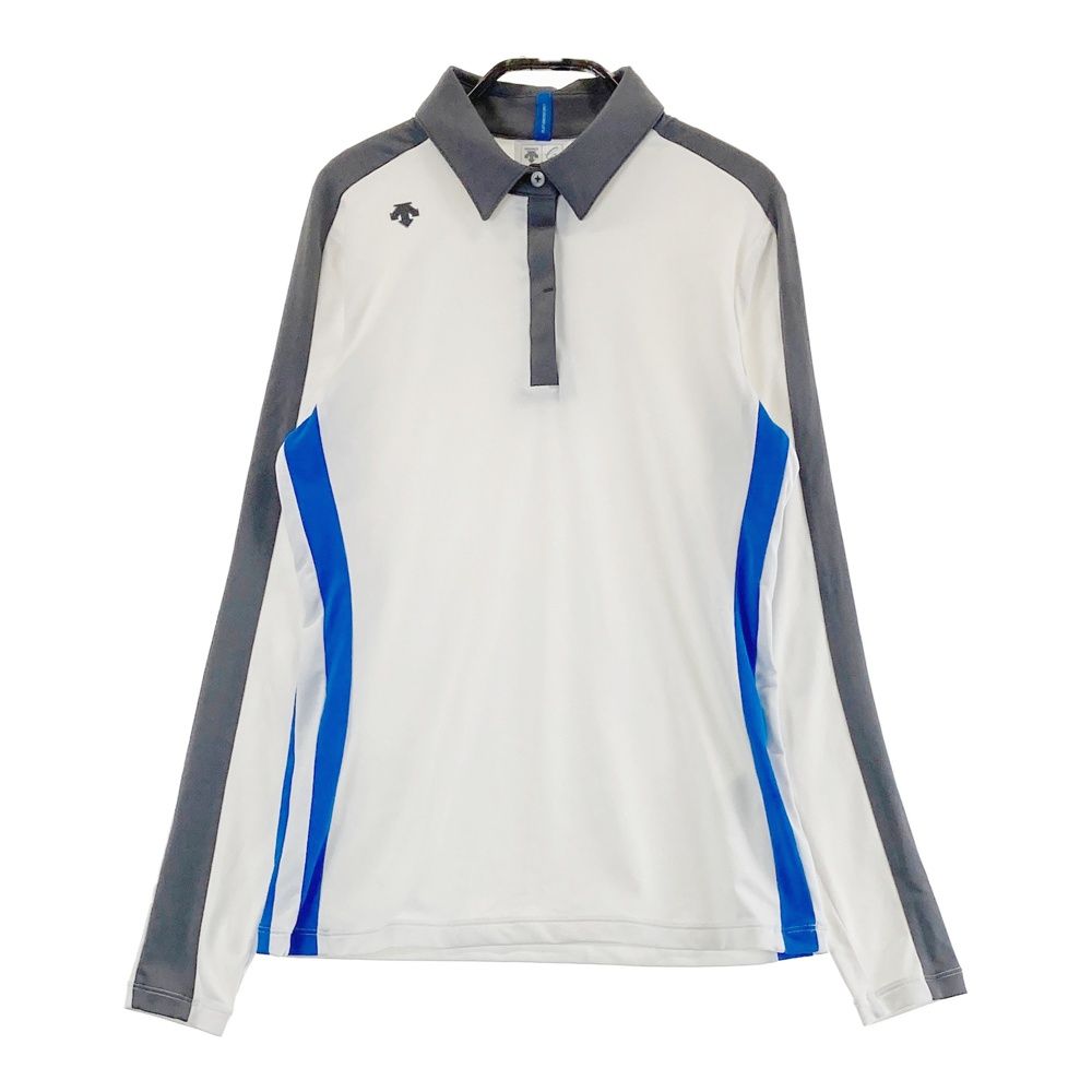 サイズ：S DESCENTE GOLF デサントゴルフ  長袖 ポロシャツ  ホワイト系 [240101475412] ゴルフウェア レディース ストスト サイズ：S DESCENTE GOLF デサントゴルフ 長袖 ポロシャツ