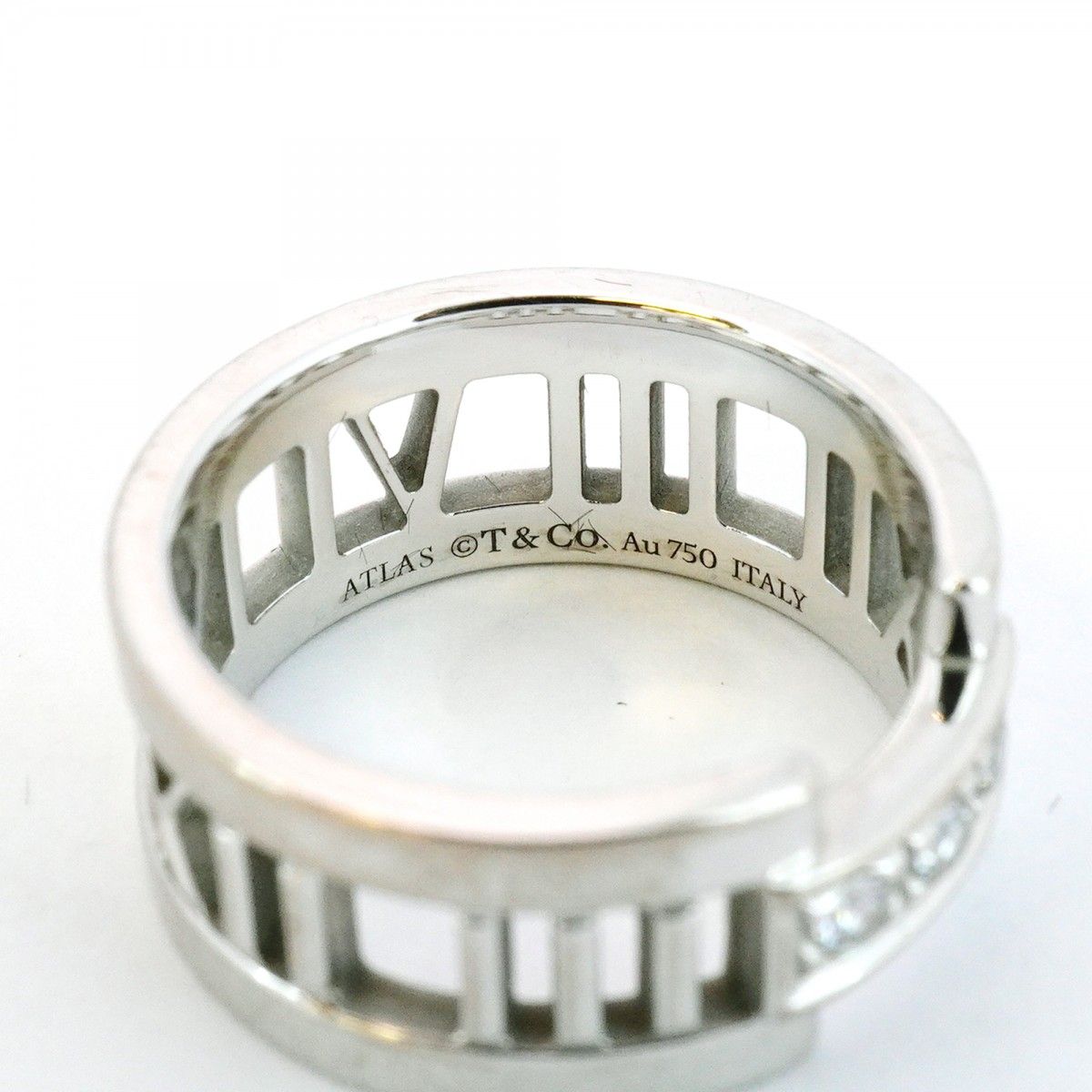 5jib0352】ティファニー リング オープンアトラス 3PD K18WG ホワイト  