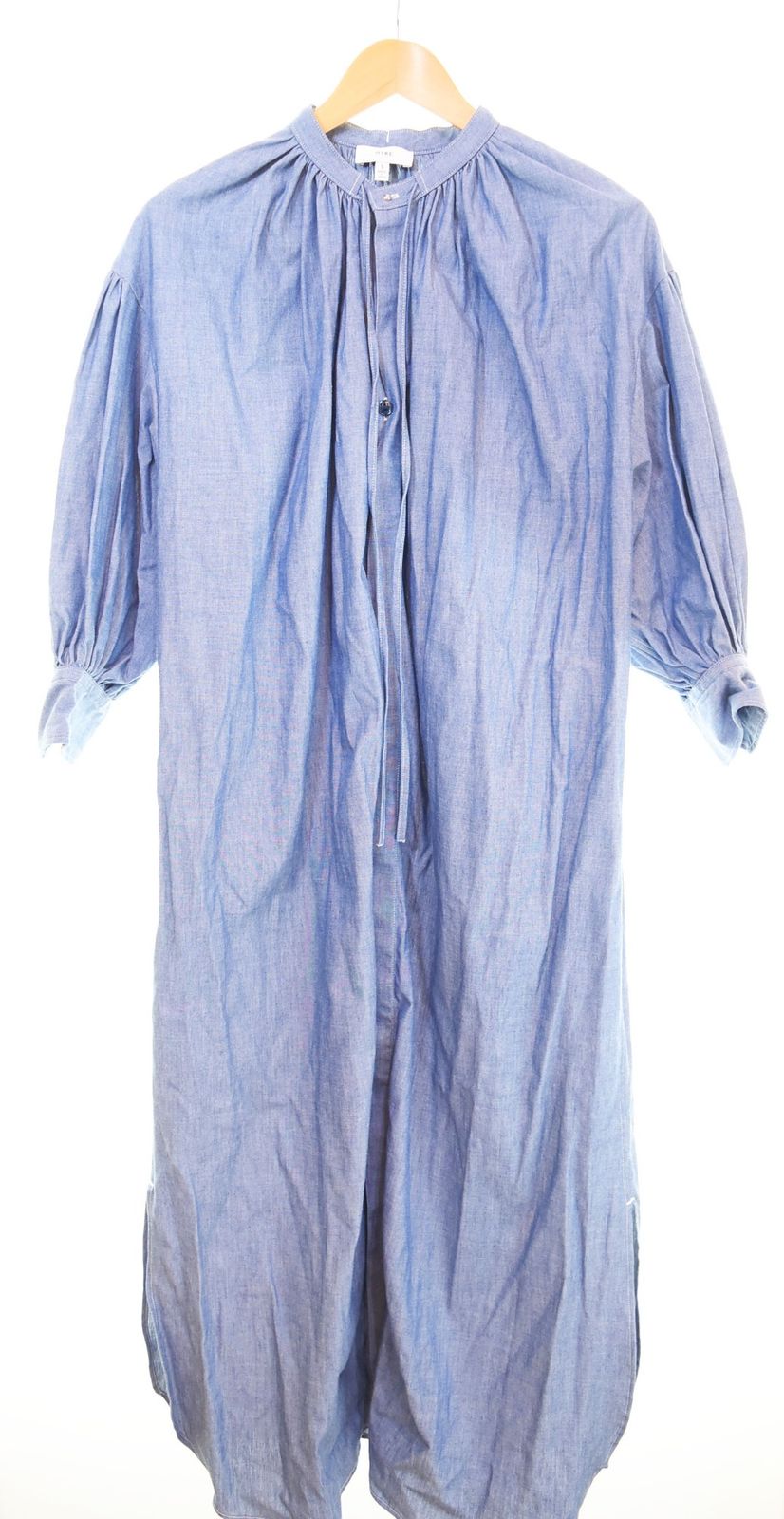 ハイク HYKE CHAMBRAY GATHERED DRESS シャンブレー ギャザー