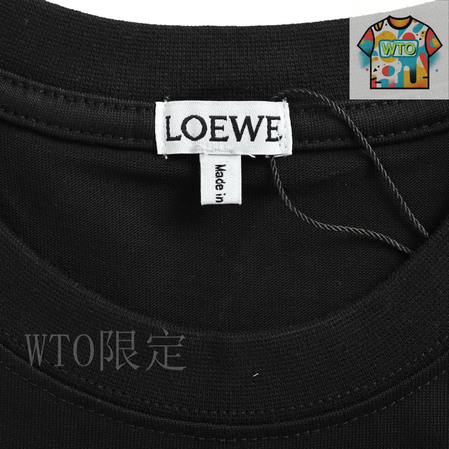 最終価格　正規品　LOEWE カラフル刺繍 ブラックスウェット　ロエベ 今日特価】Loewe / ロエベ 25ss カラーブロックロゴ刺繍 T