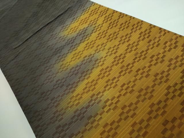 平和屋本店□極上 菅原工房 菅原結作 漢方染紬 双方向 両面 全通柄袋帯