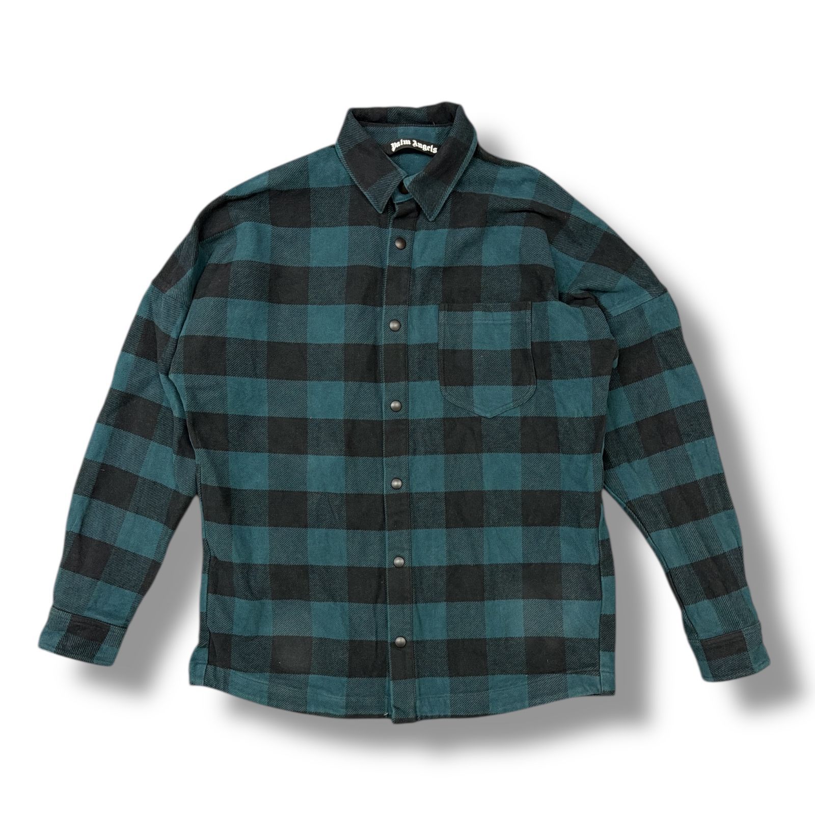 国内正規 Palm Angels バックロゴプリントチェックネルシャツ パーム