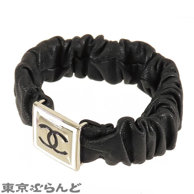 シャネル CHANEL シュシュ ブラック ゴールド金具 ラムスキン メタル ココマーク B21B ヘアアクセサリー レディース 101826378