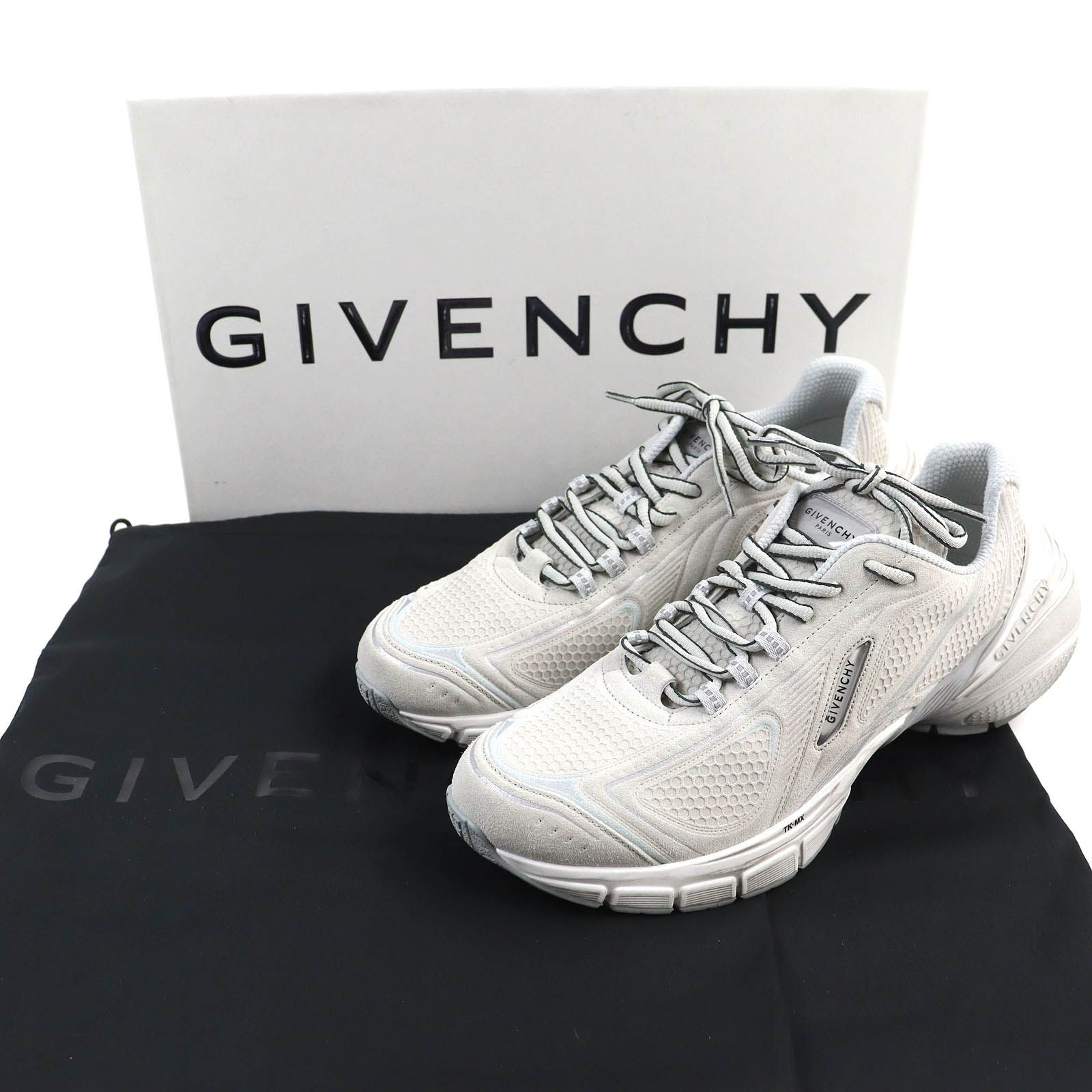 未使用品△GIVENCHY ジバンシィ TK-MX RUNNER ランナー レザー ユーズド加工 ロゴ入り スニーカー ライトグレー 42 保存袋付き  イタリア製 メンズ - メルカリ