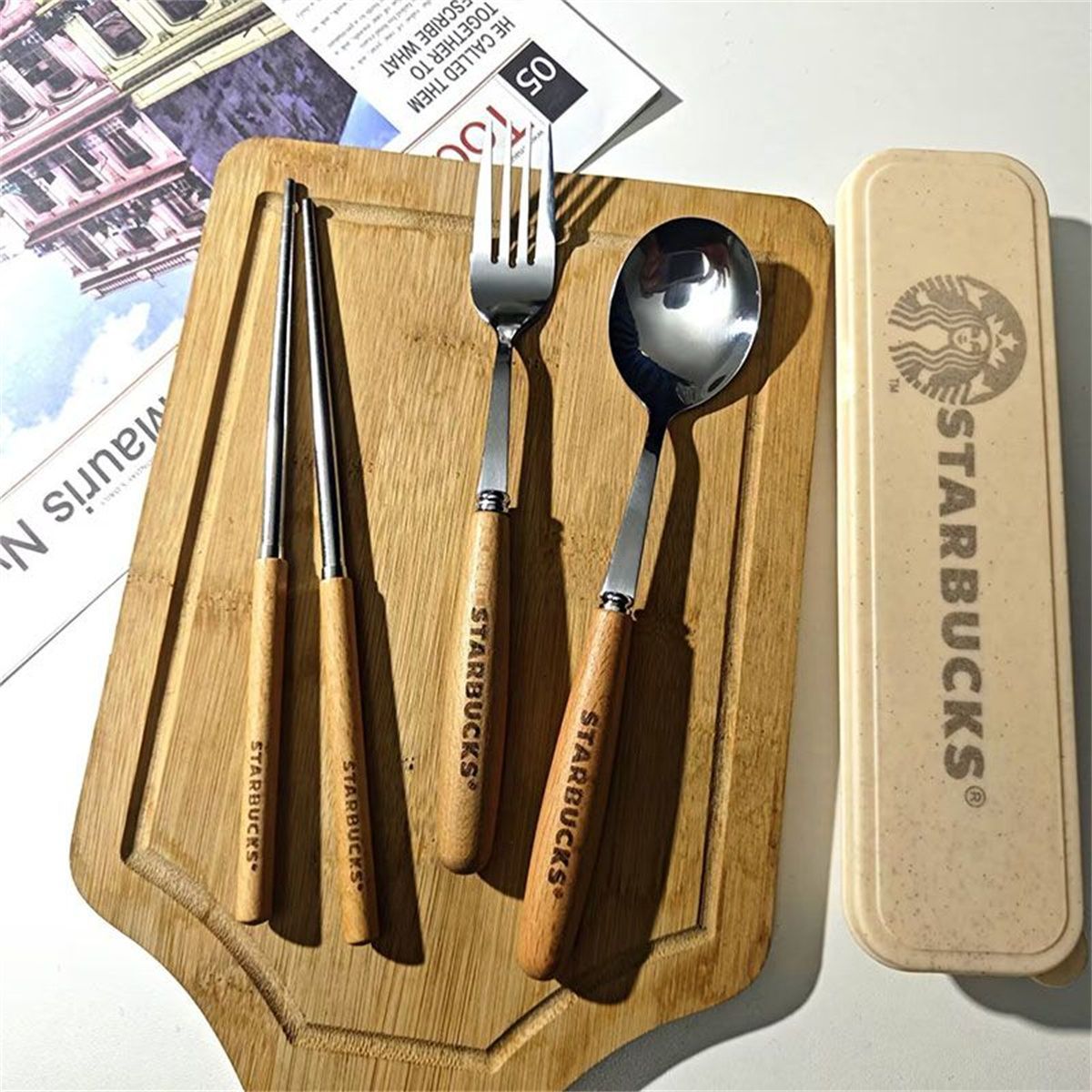 ✨新品✨スターバックス 木製 カトラリーセット 4点セット フォーク