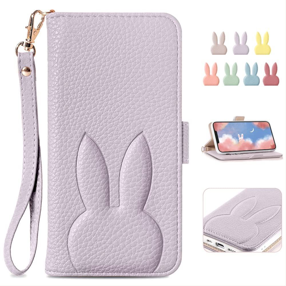 レディース 女性 携帯カバー 人気 上品 兎 財布型 可愛い アイホン14 電話ケース カード収納 手帳型 手帳型 ウサギ マグネット式 かわいい シンプル おしゃれ 携帯ケース 保護ケース アイフォ