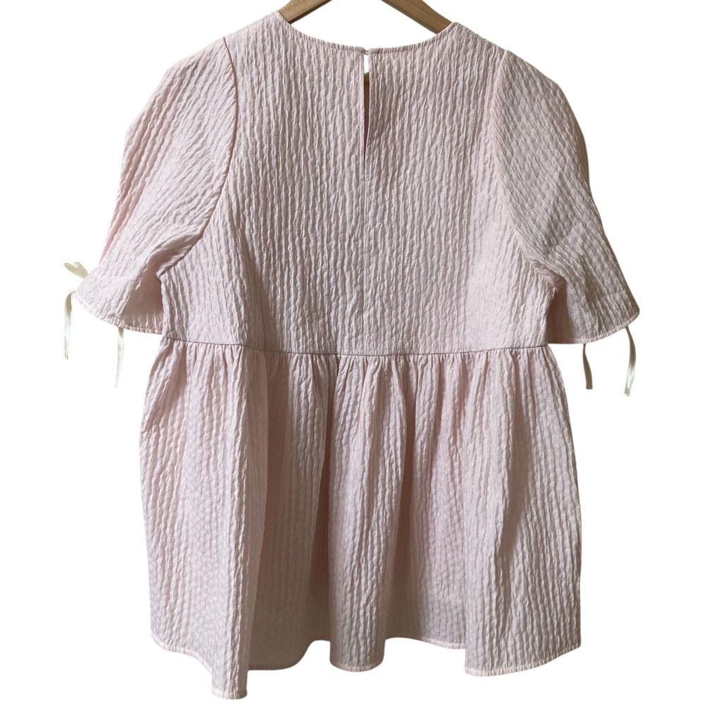 yori ヨリ フクレフレアブラウス ショートスリーブ プルオーバー