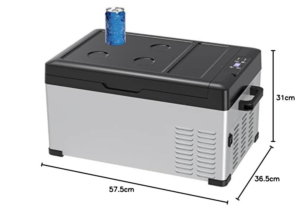 Sumeriy 車載冷蔵庫 25L -20℃～20℃ 急速冷凍 大容量 省エネ 2WAY電源対応 DC12V24V|AC100V 車載家庭両用 静音 スマート管理 低電圧保護 ポータブル冷蔵庫 日本語版取扱説明書付属 グレー黒
