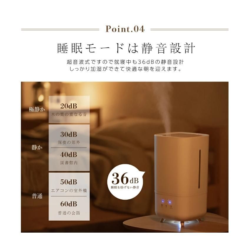 3段階加湿調節 タイマー機能