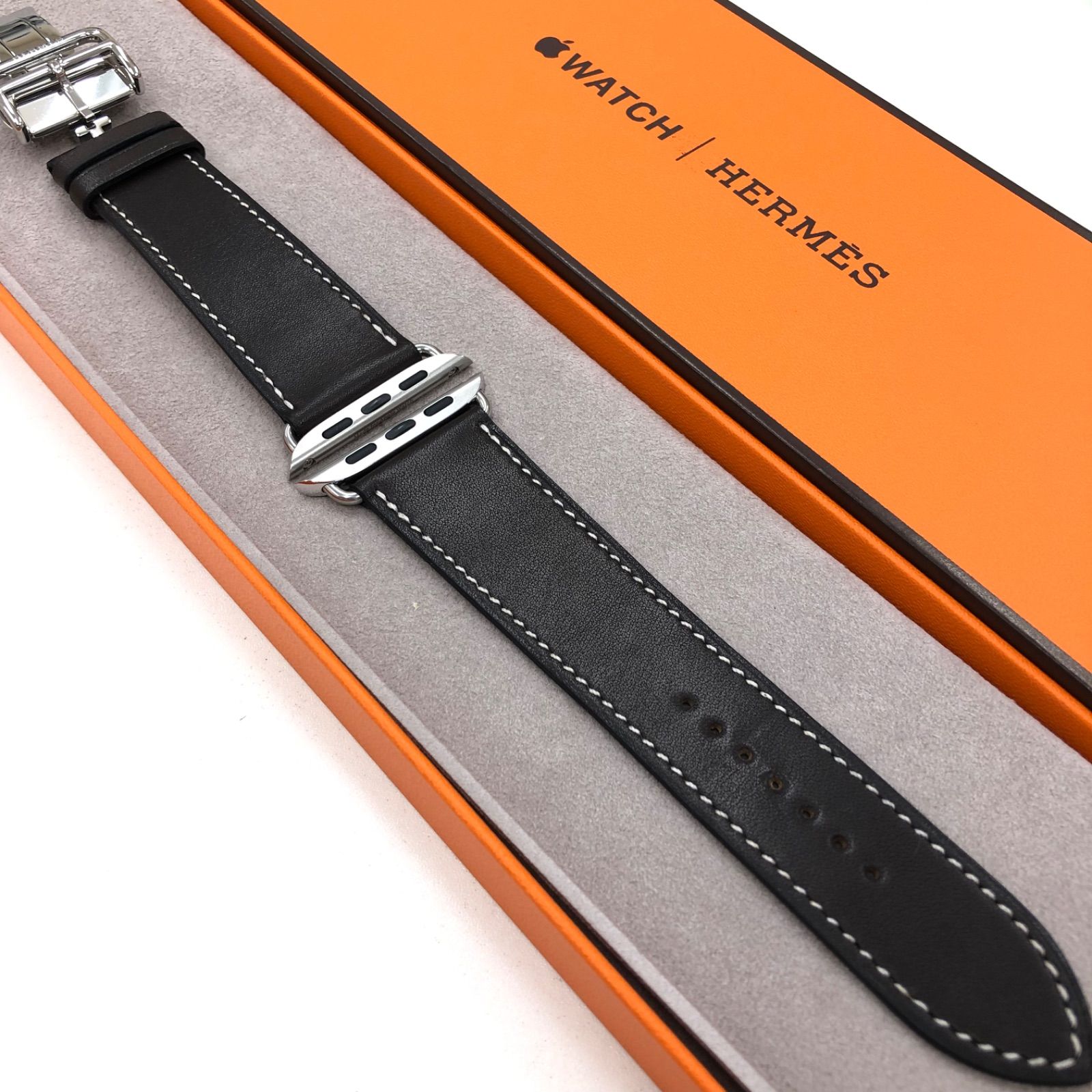 Apple Watch専用 hermes レザーストラップ 45mm対応-