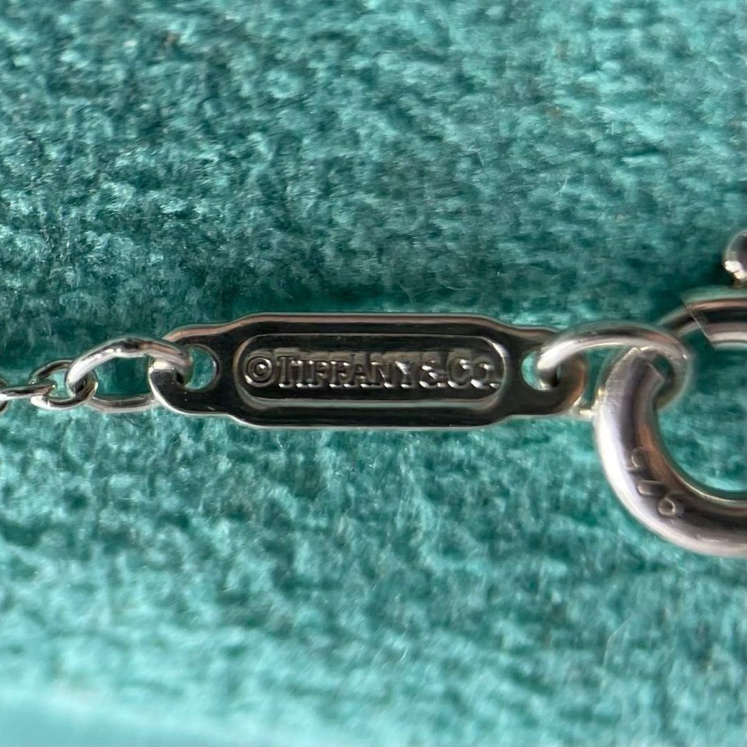 ティファニー 希少 ブルーエナメル ブロック チャーム ネックレス