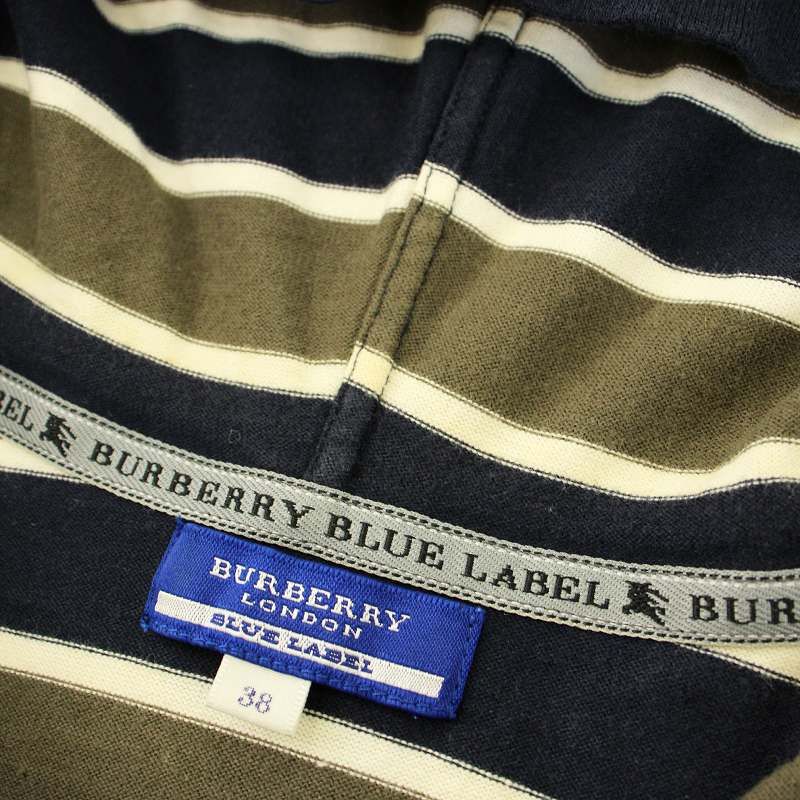 独特の素材 BURBERRY バーバリーブルーレーベル BLUE パーカー LABEL トップス