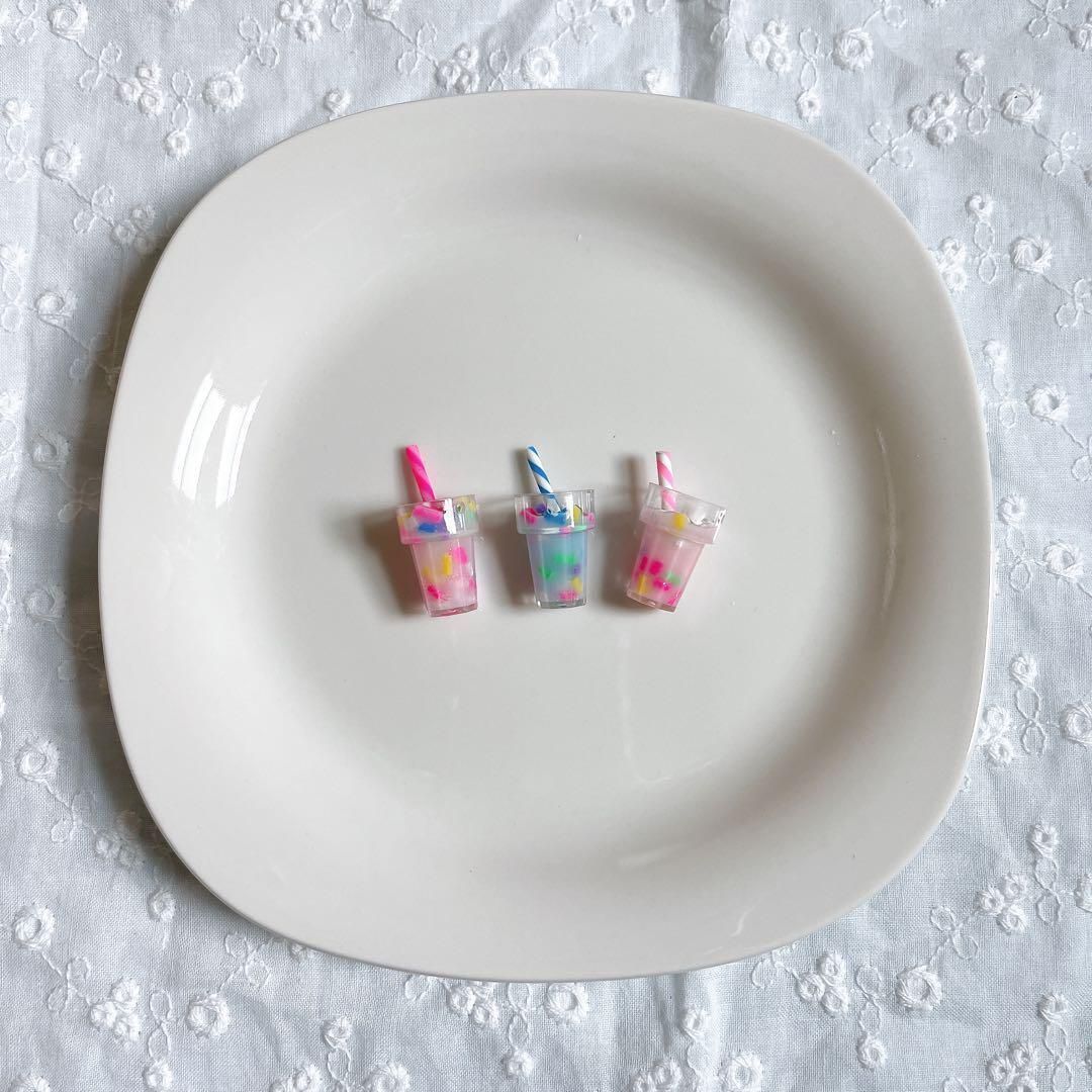 1つ50円】9個/各3個☆デコパーツ ハンドメイド ドリンク カラフル 