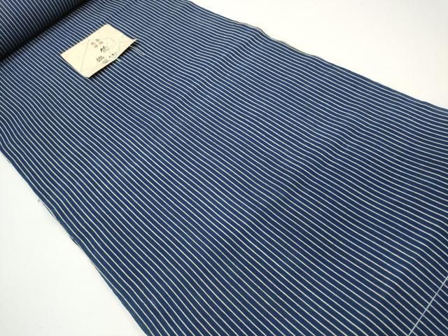 【期間限特別価格】 平和屋本店 夏物 竺仙鑑製 浴衣 反物 着尺 本藍染 縞 証紙付き 綿 ♥ DZAA11300kh5 今すぐ一括検索!