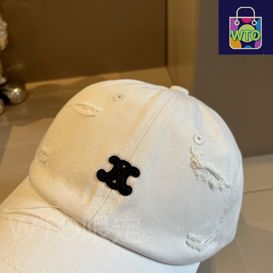 本物　セリーヌ　トリオンフ　白　ベースボール　キャップ　帽子　ハット ☆CELINE☆ セリーヌ トリオンフ ベースボールキャップ (CELINE