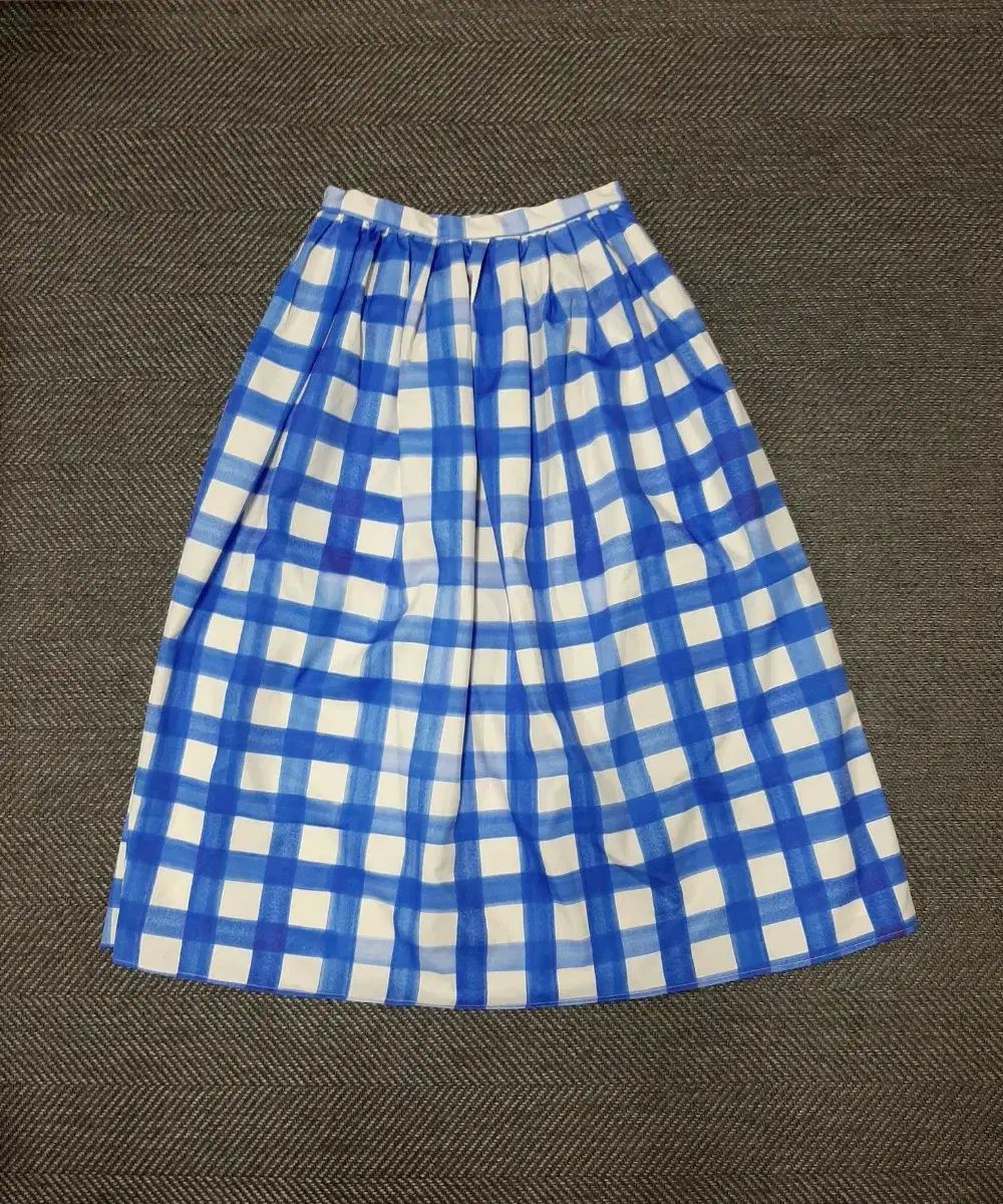 ZARA(ザラ) 青 白 チェック フレア スカート