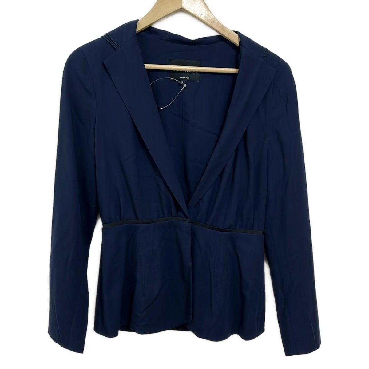 GIORGIOARMANI ジョルジオアルマーニ ジャケット サイズ40 M レディース - ネイビー×黒 長袖|春|秋