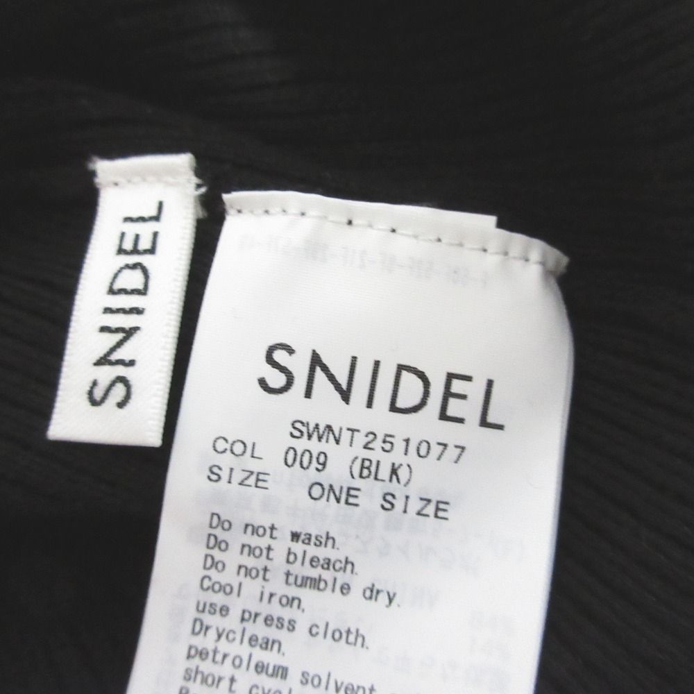 美品 25SS SNIDEL スナイデル フロントクロスニットプルオーバー 長袖 カットソー SWNT251077 F ブラック レディース 古着 中古 セール】フロントクロスニットプルオーバー（ニット/セーター