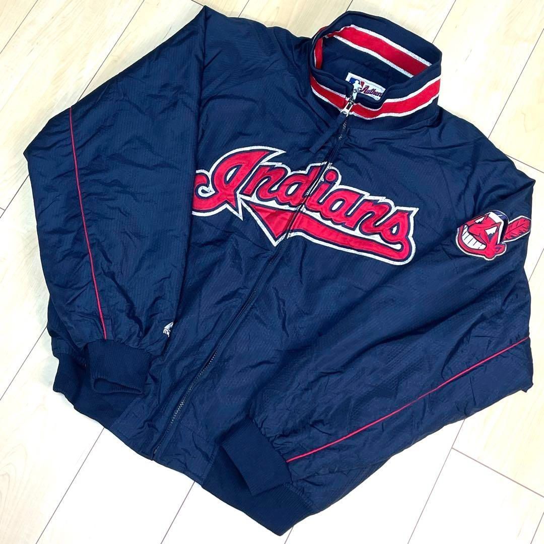 レア 90S VINTAGE MLB Indians ナイロンジャケット XL - ウェア