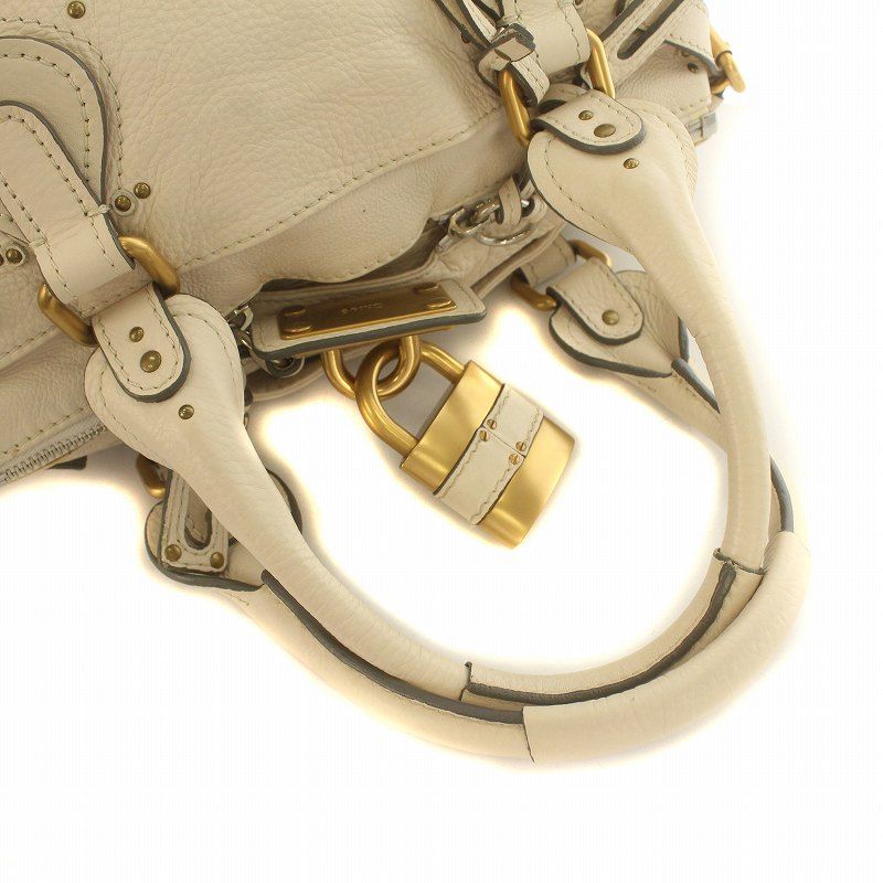 クロエ CHLOE パディントン ハンドバッグ レザー 牛革 ロゴ 南京錠 鍵