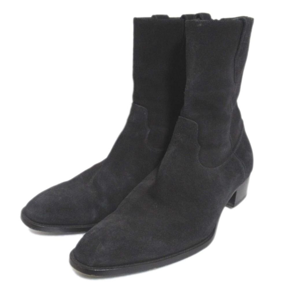 サンローランパリ スウェードレザーヒールブーツ 42