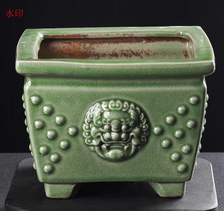 四方彫刻氷裂鉢 盆栽鉢 植木鉢 小品盆栽鉢 大品盆栽鉢 - メルカリ