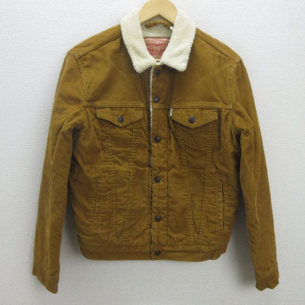 Hリーバイス/Levi's 裏ボア コーデュロイジャケット トラッカーJKT【S】キャメル/MENS48【中古】