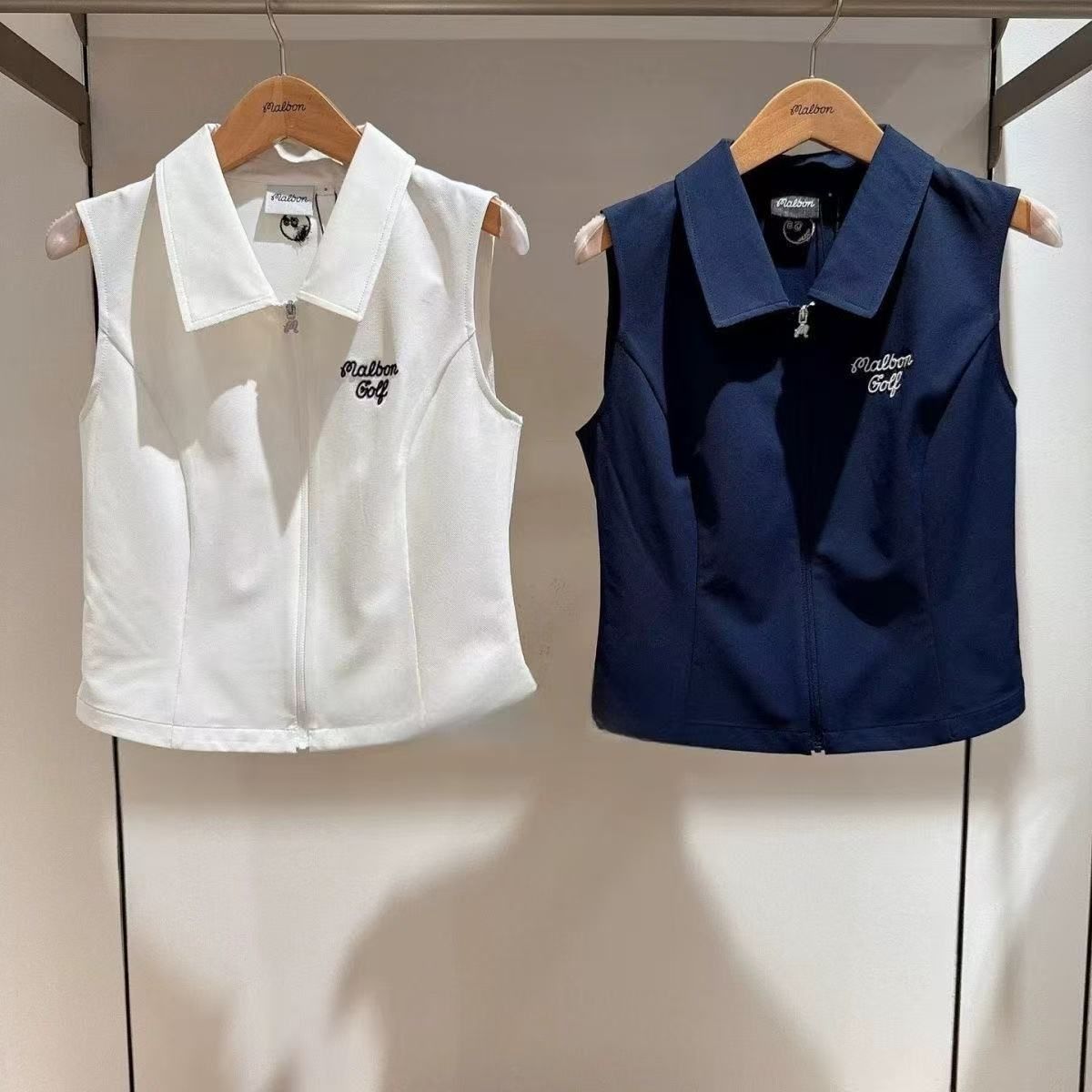 malbon golf レディース ゴルフウェア 夏用 ジップアップ