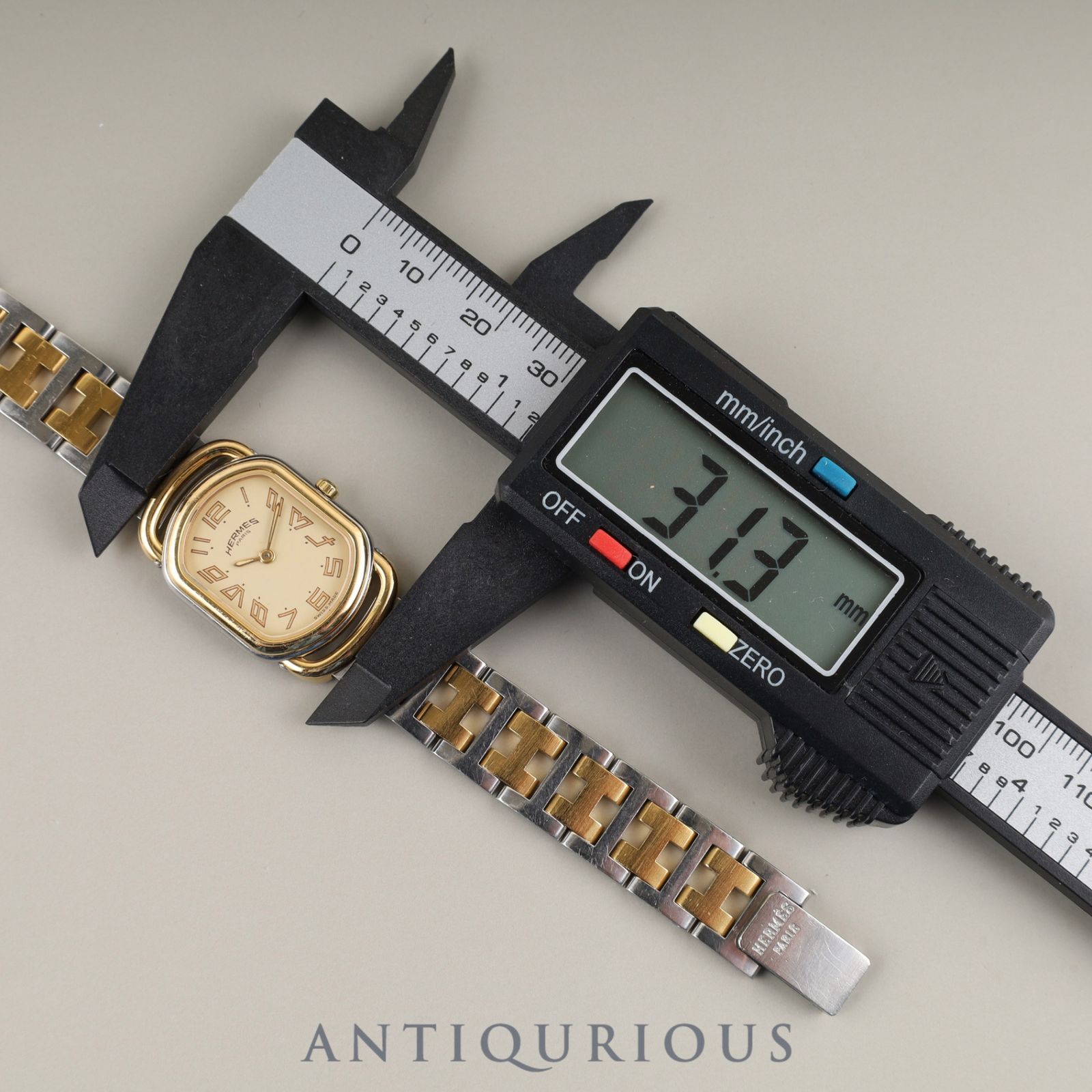 エルメス ラリー 77.03 クォーツ Cal.976.001 SS/GP SS/GP アイボリー  