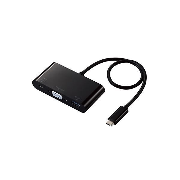 エレコム Type-Cドッキングステーション/PD対応/充電＆データ転送用Type-C1ポート/USB3.1（Gen1）1ポート/D-sub1ポート/30cmケーブル/ブラック DST-C14BK