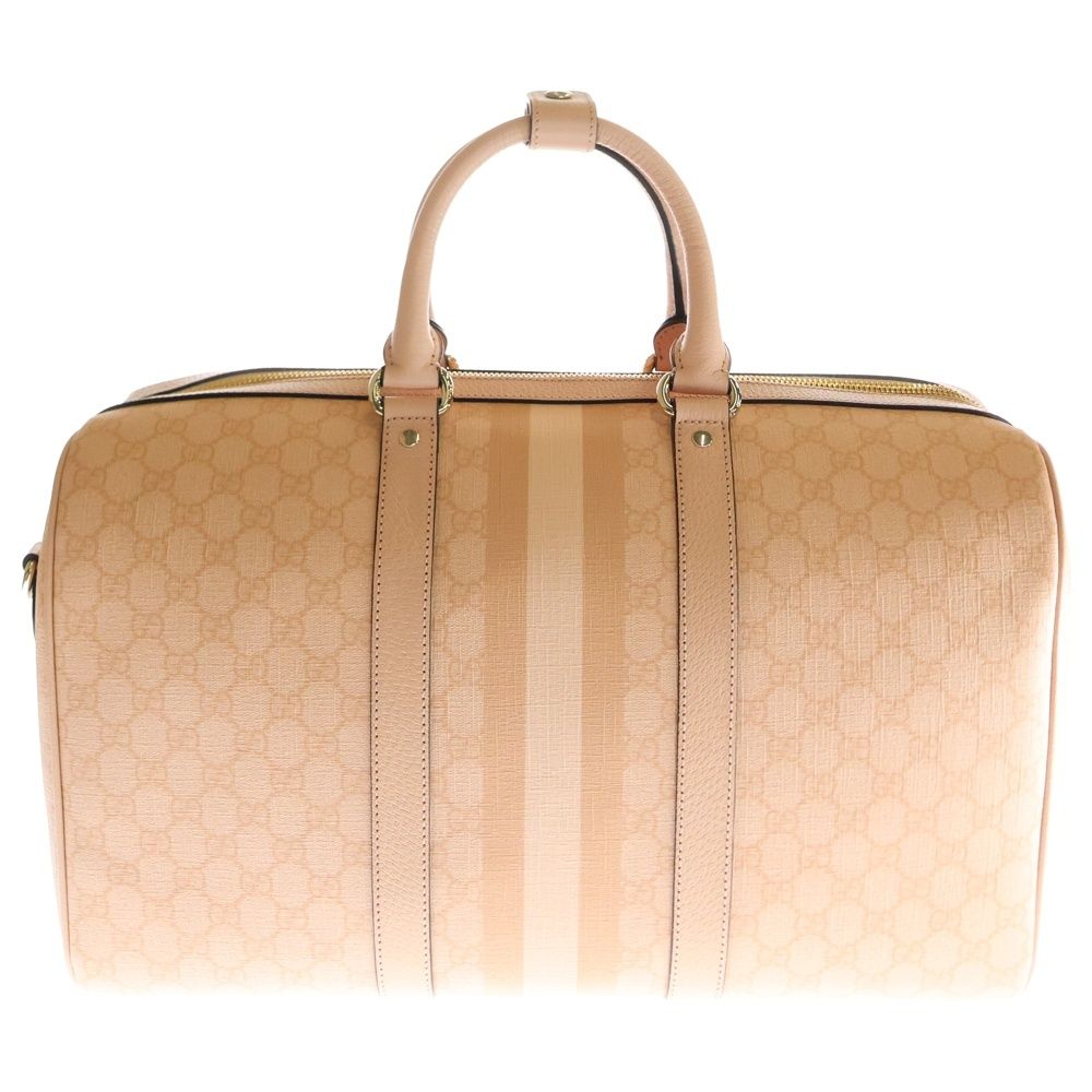 GUCCI グッチ オフィディア GGスプリーム ミディアム PVC レザー 2WAY ハンド ショルダー ダッフル ボストンバッグ ゴールド金具 ピンク 811486
