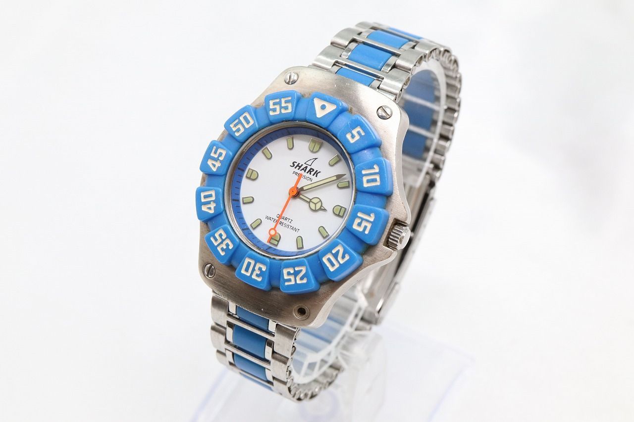 W172-241】動作品 電池交換済 SHARK シャーク 回転ベゼル 腕時計 