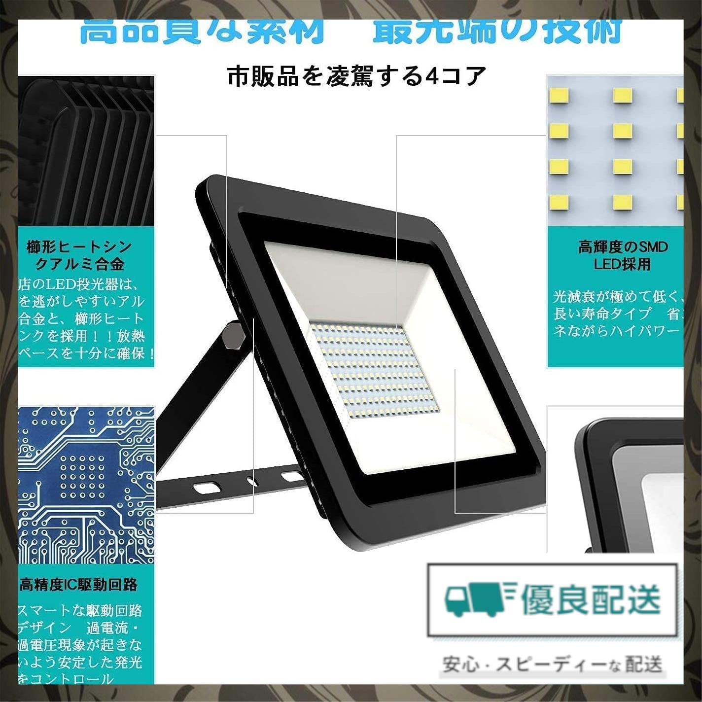 在庫セール】100v 灯光器 作業灯 極薄型 外灯 工事用ライト 13000LM