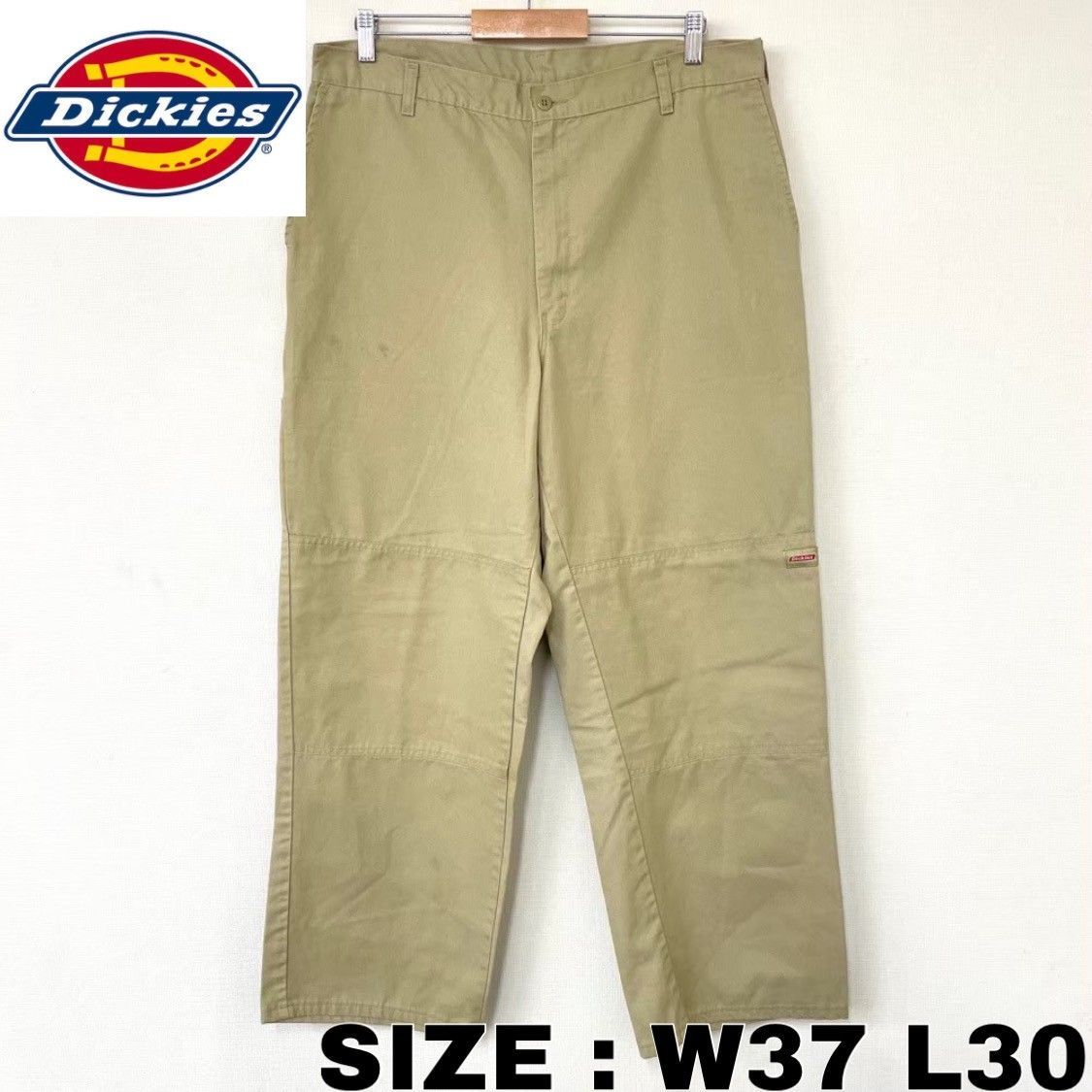 ディッキーズ Dickies ワークパンツ ダブルニー 無地 W37 L30 ベージュ ...