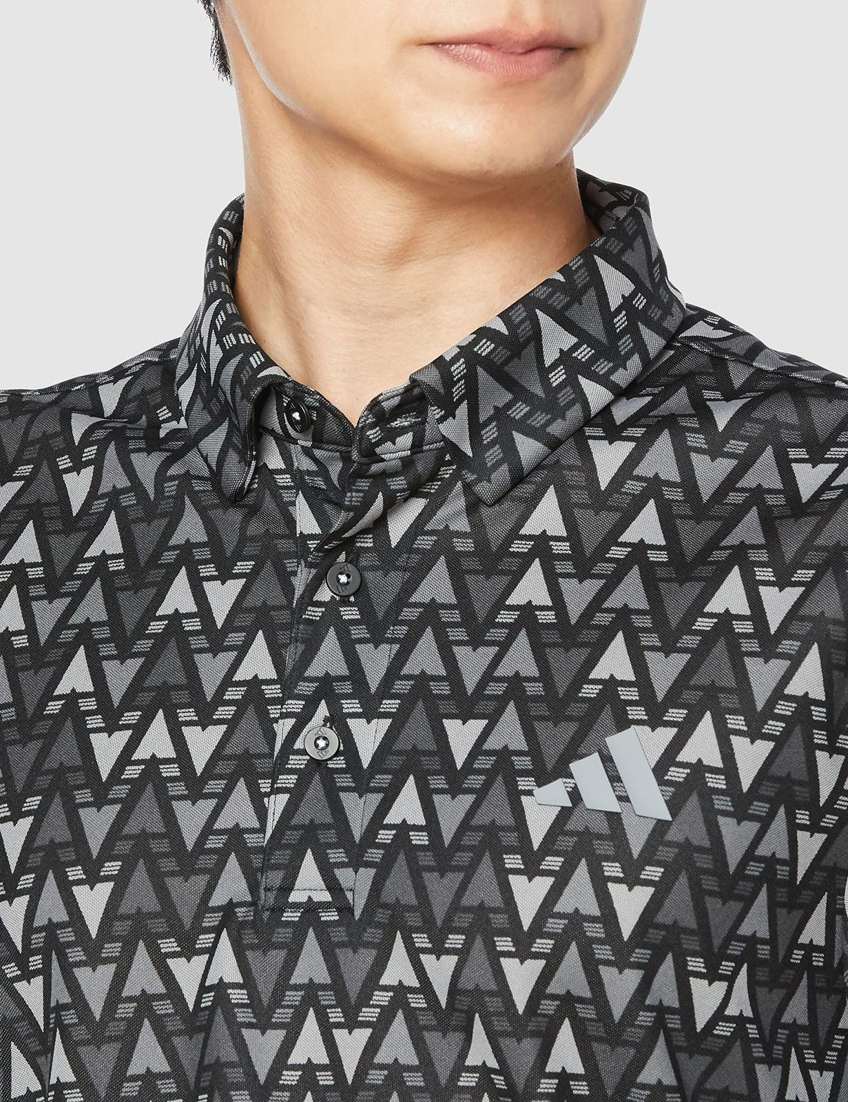 アディダス　ゴルフシャツ　グレー アディダス ゴルフ ジオメトリック半袖シャツ - グレー